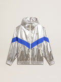 Men's windcheater in silver technical fabric| Golden Goose