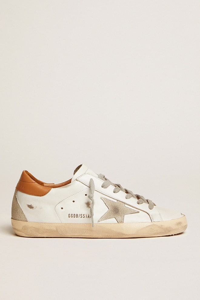 Men's Super-Star sneakers with suede star and brown heel tab| Golden Goose