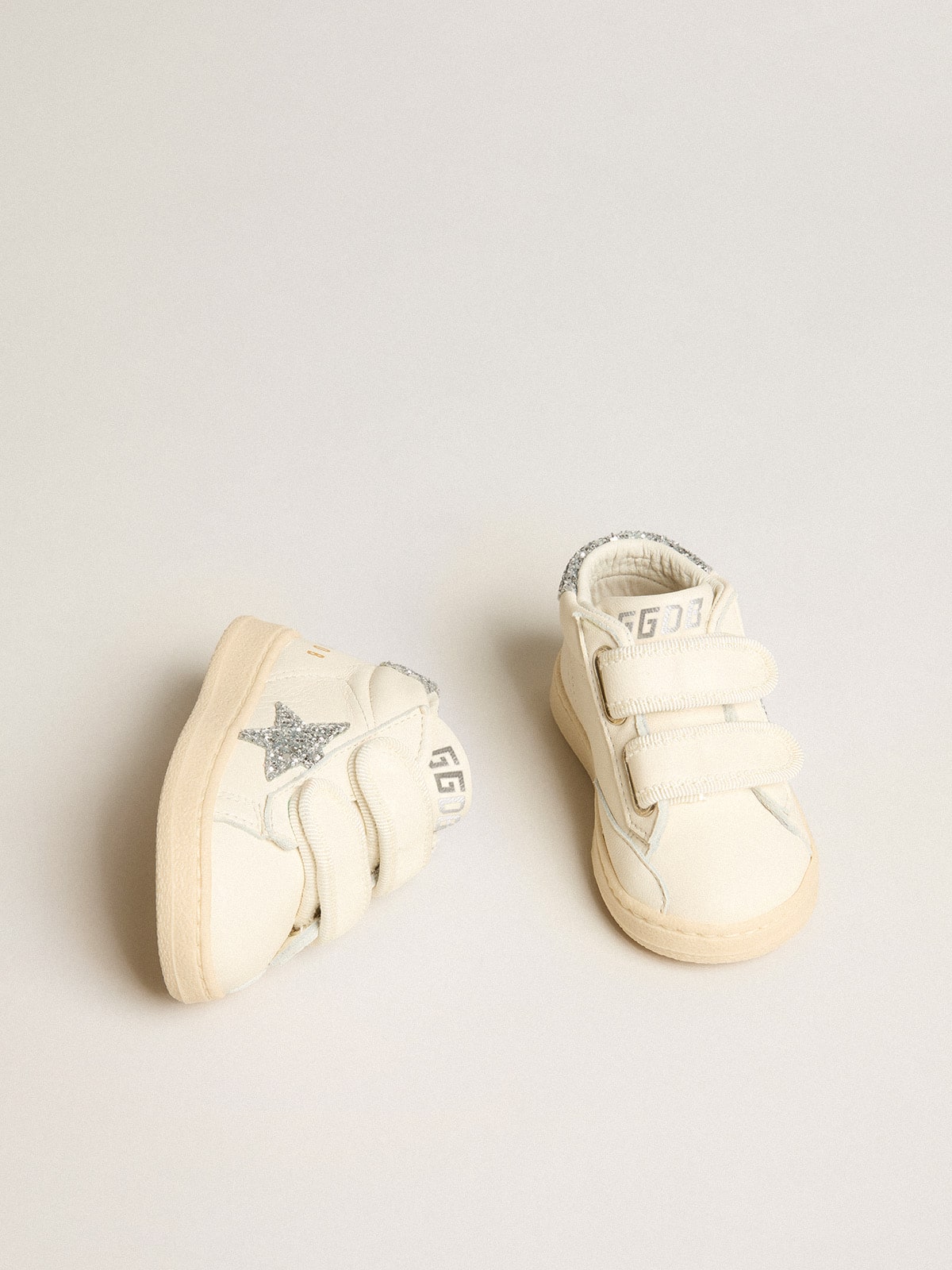 June in nappa leather with silver glitter star and heel tab| Golden Goose