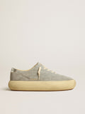 Men's Space-Star shoes in ice-gray suede with perforated star| Golden Goose