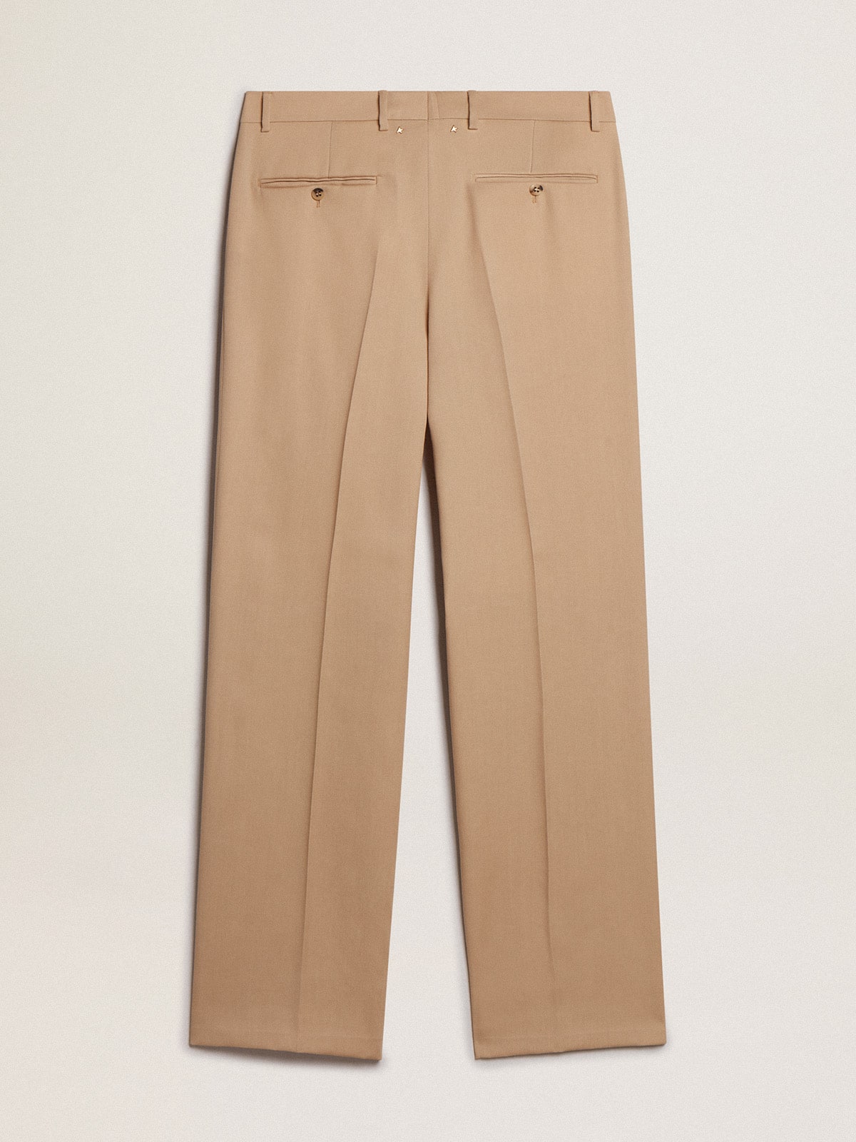 Men's wool gabardine pants in sand| Golden Goose