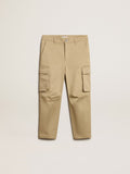 Boys' sand-colored cargo pants| Golden Goose