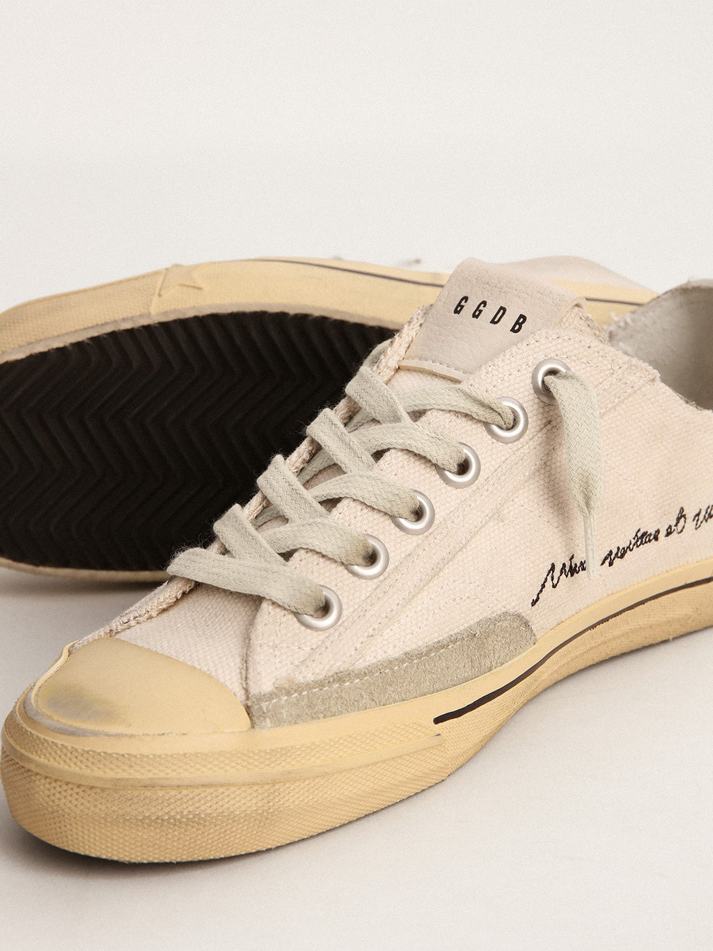 Men's V-Star LTD with black suede star and embroidered lettering| Golden Goose