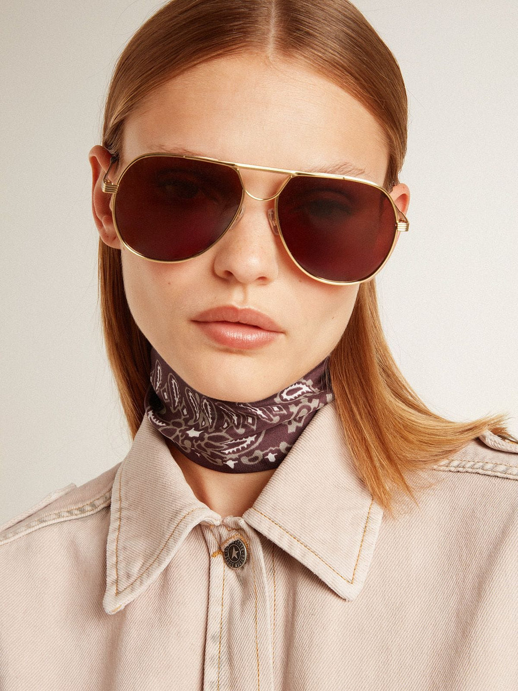 Ribbon in black silk twill with paisley pattern| Golden Goose