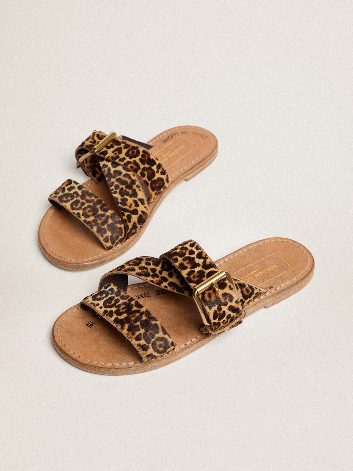 Leopard pony skin sandals for women Margaret| Golden Goose