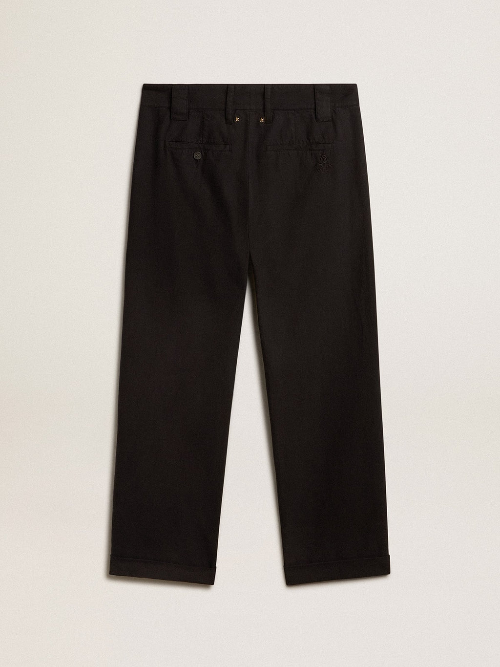 Men's black cotton chinos| Golden Goose