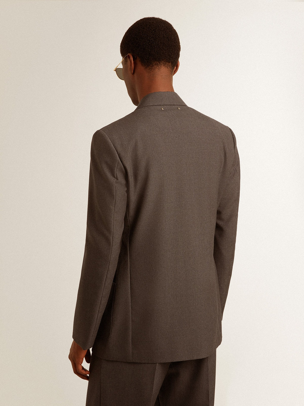 Men's tailored jacket in anthracite gray virgin wool| Golden Goose