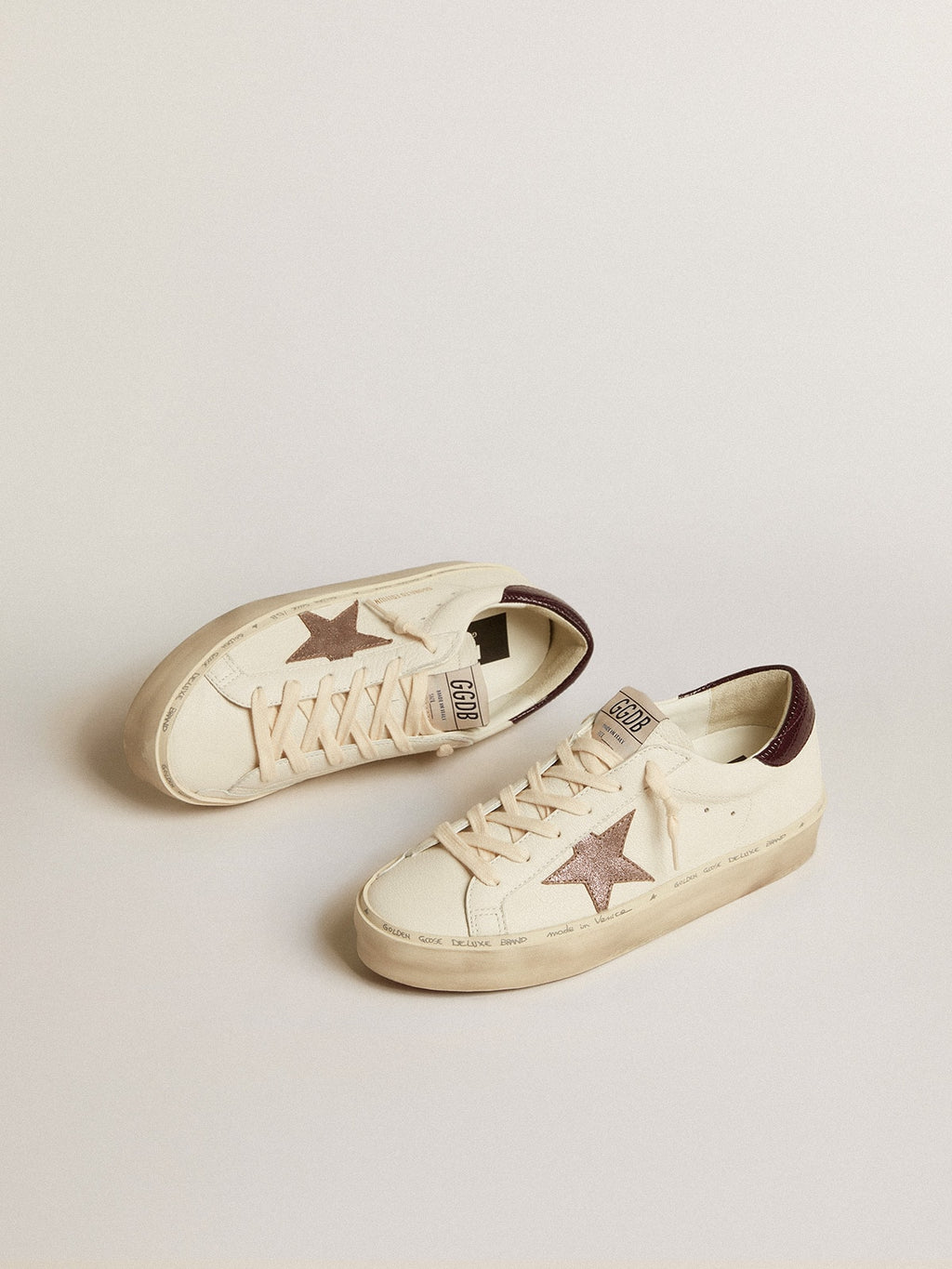 Women's Hi Star LTD in nappa with glitter star and lizard-print heel tab| Golden Goose