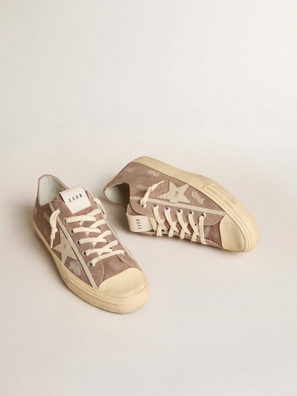 Men's V-Star in dove-gray suede with light gray leather star| Golden Goose