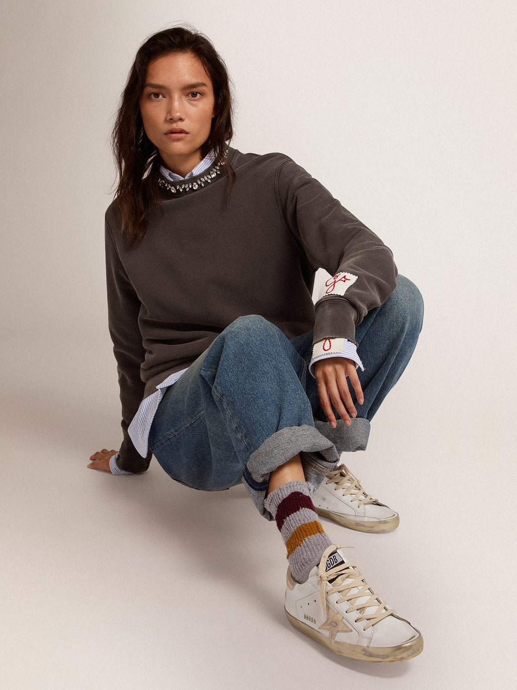 Women's Super-Star sneakers with gold foxing| Golden Goose