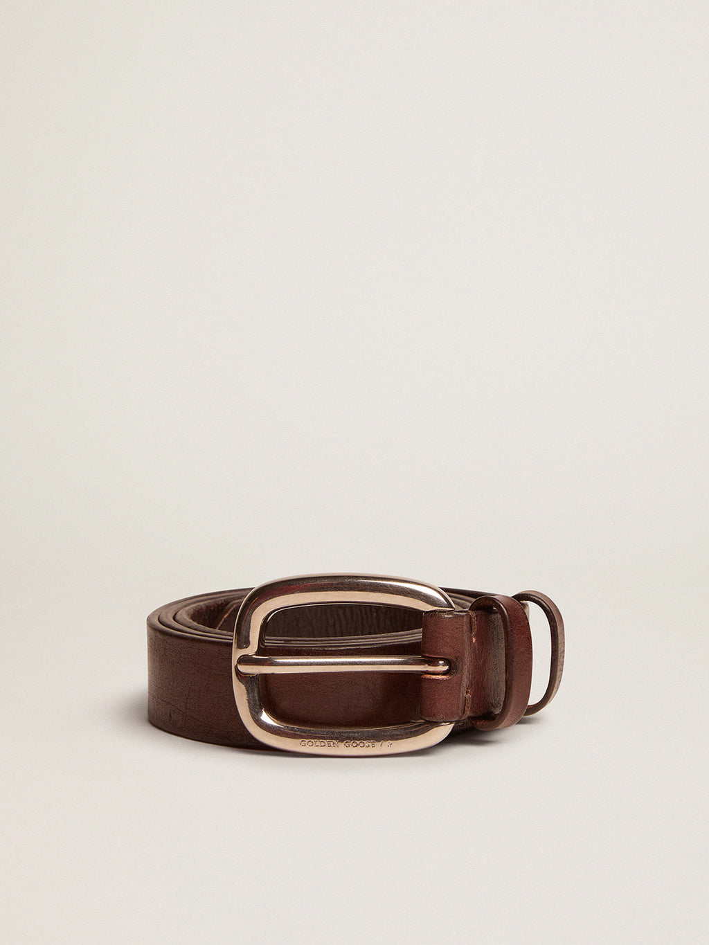 Brown Houston belt in washed leather| Golden Goose