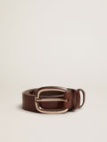 Brown Houston belt in washed leather| Golden Goose