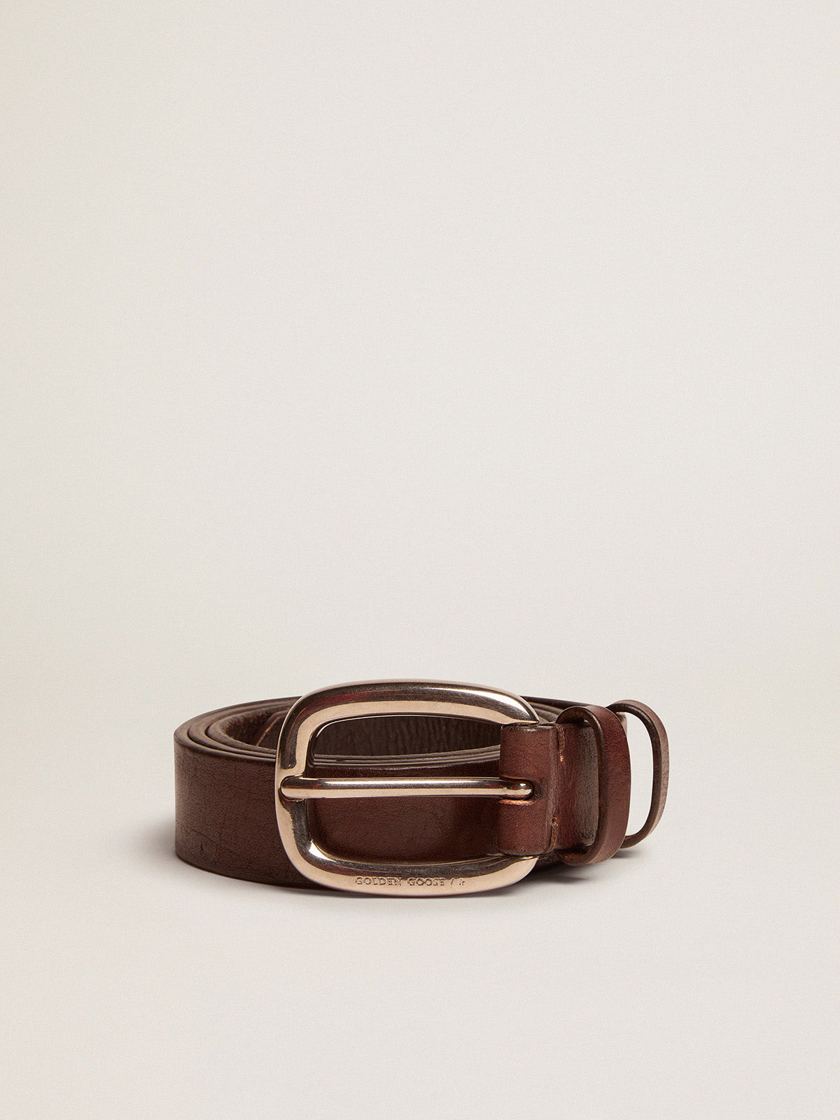 Brown Houston belt in washed leather| Golden Goose