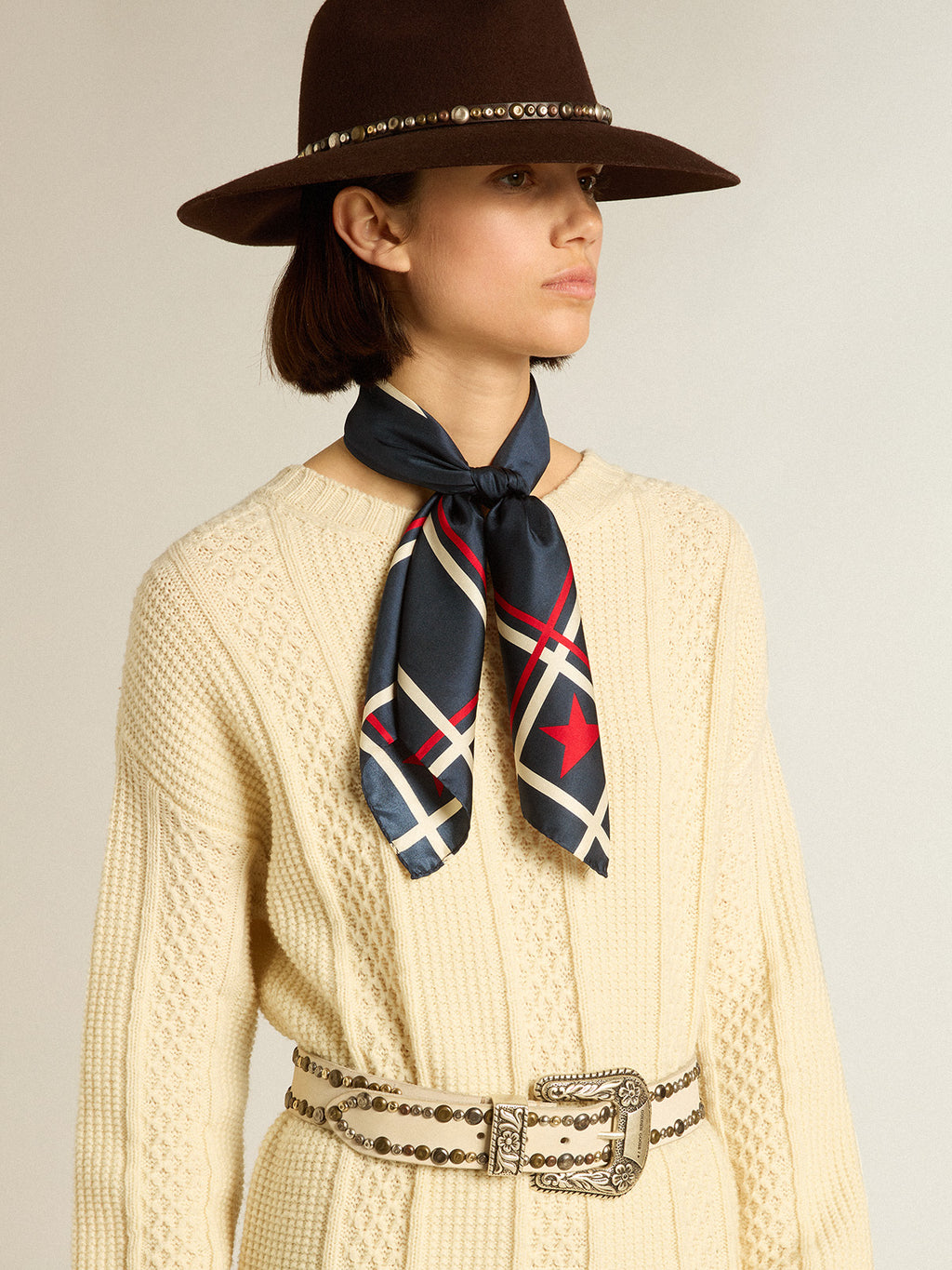 Wool dress with embroidery on the back| Golden Goose
