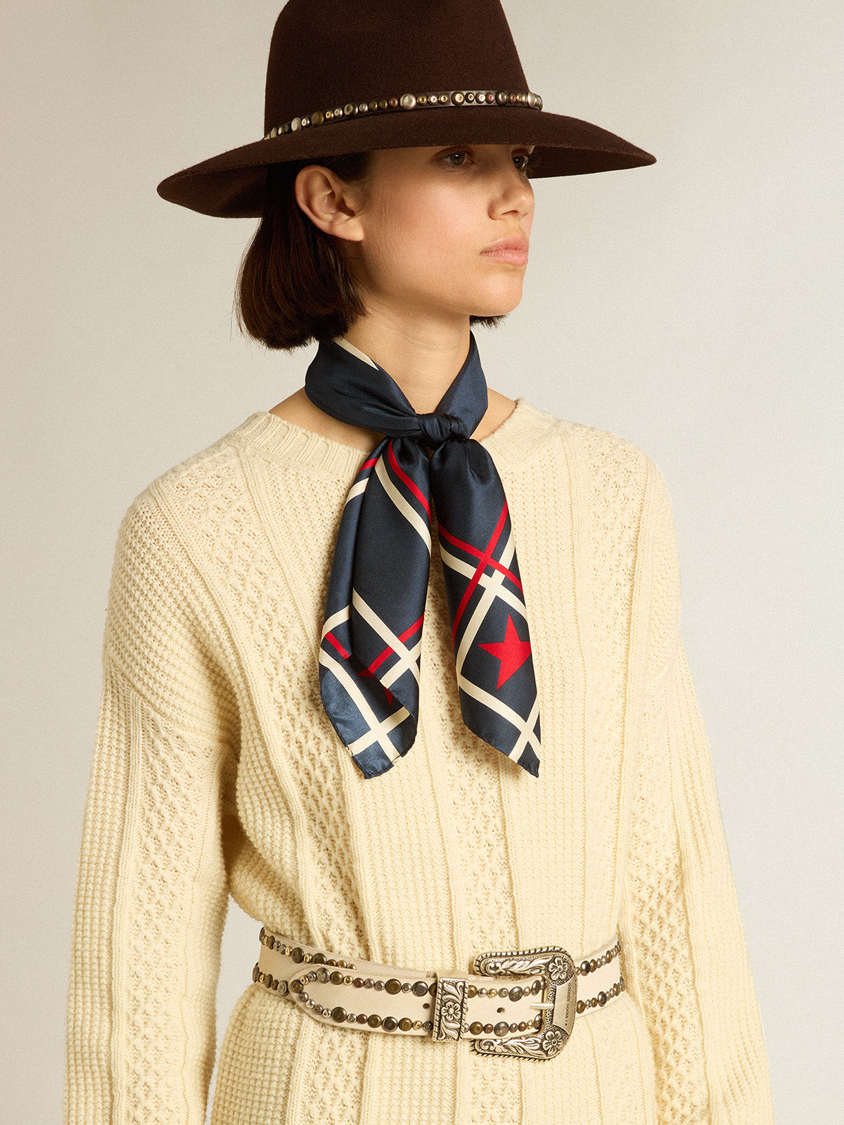 Wool dress with embroidery on the back| Golden Goose