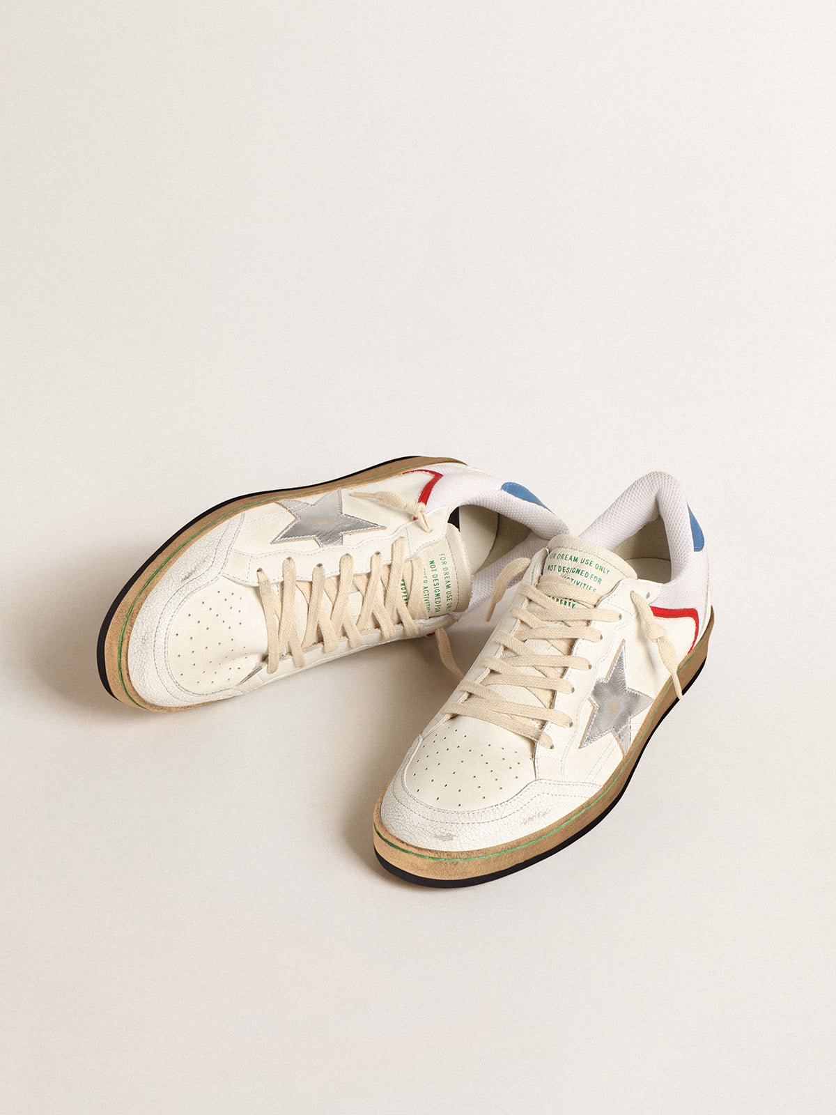 Ball Star in nappa and mesh with silver metallic leather star| Golden Goose