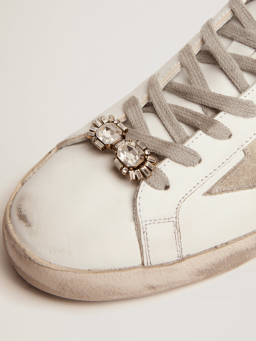 Lace accessory in antique gold color with crystals| Golden Goose
