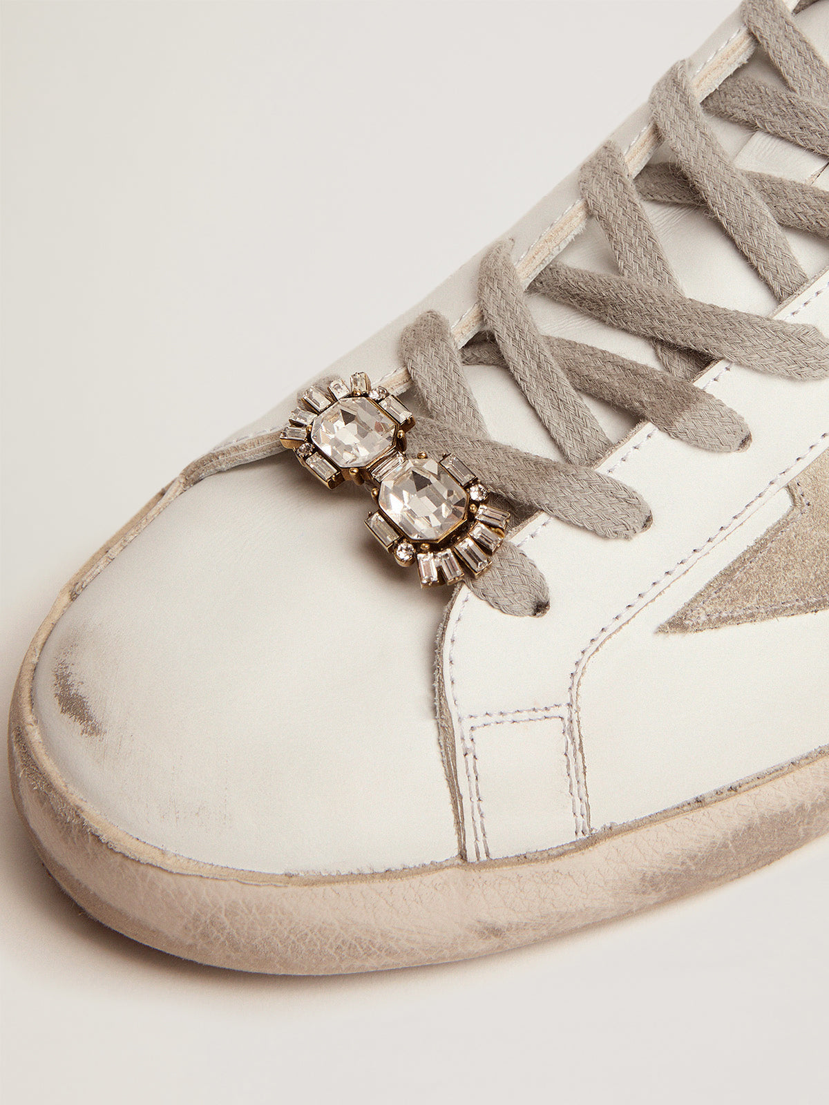 Lace accessory in antique gold color with crystals| Golden Goose