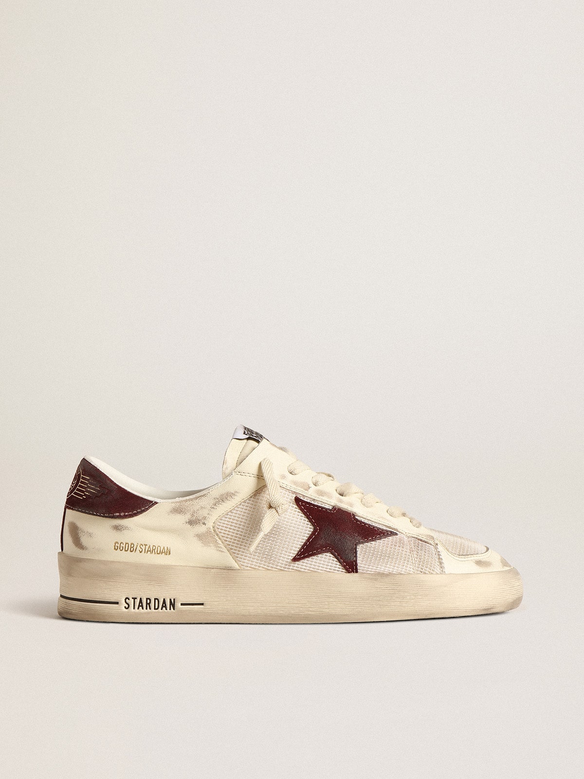 Stardan in nappa and mesh with wine-red suede star and heel tab| Golden Goose