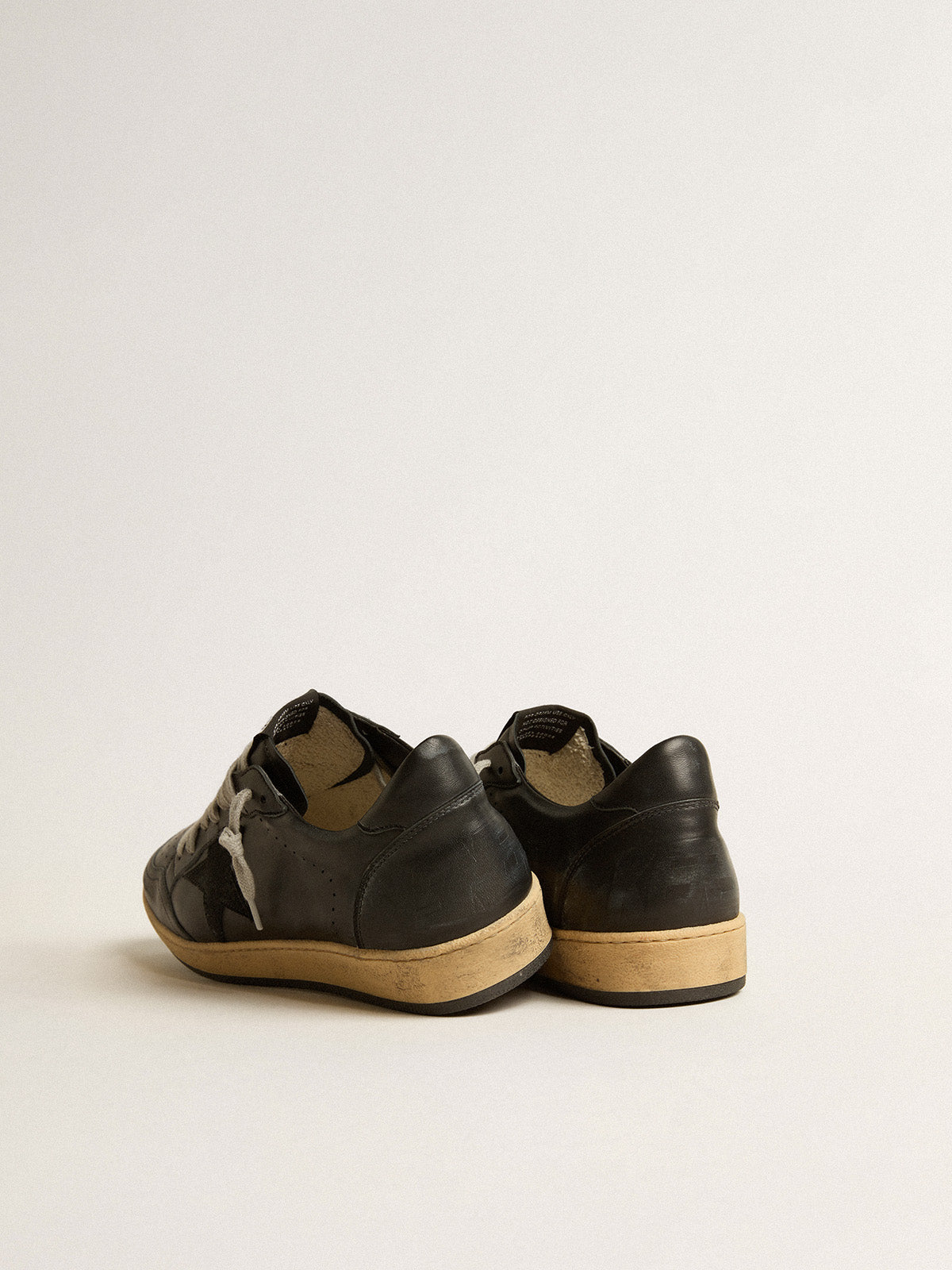 Ball Star in black nappa with suede star and black nappa heel tab| Golden Goose