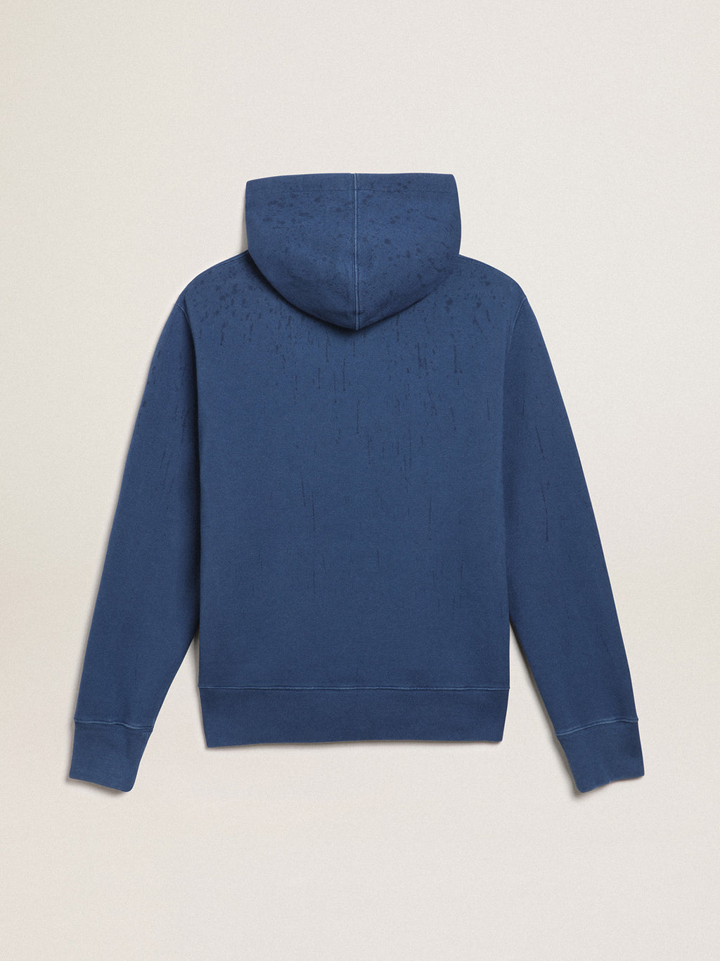 Men's midshipman blue sweatshirt with lettering| Golden Goose