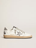 Women's Ball Star in nappa with white star and glitter heel tab| Golden Goose