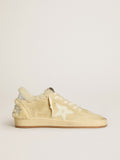 Ball Star LTD in suede and shearling with white patent leather star| Golden Goose