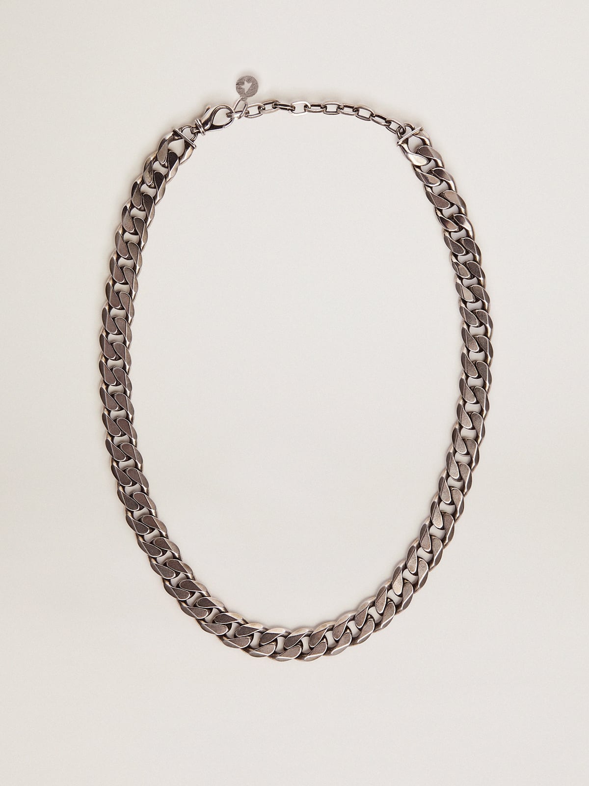Men's antique silver-colored chain necklace| Golden Goose