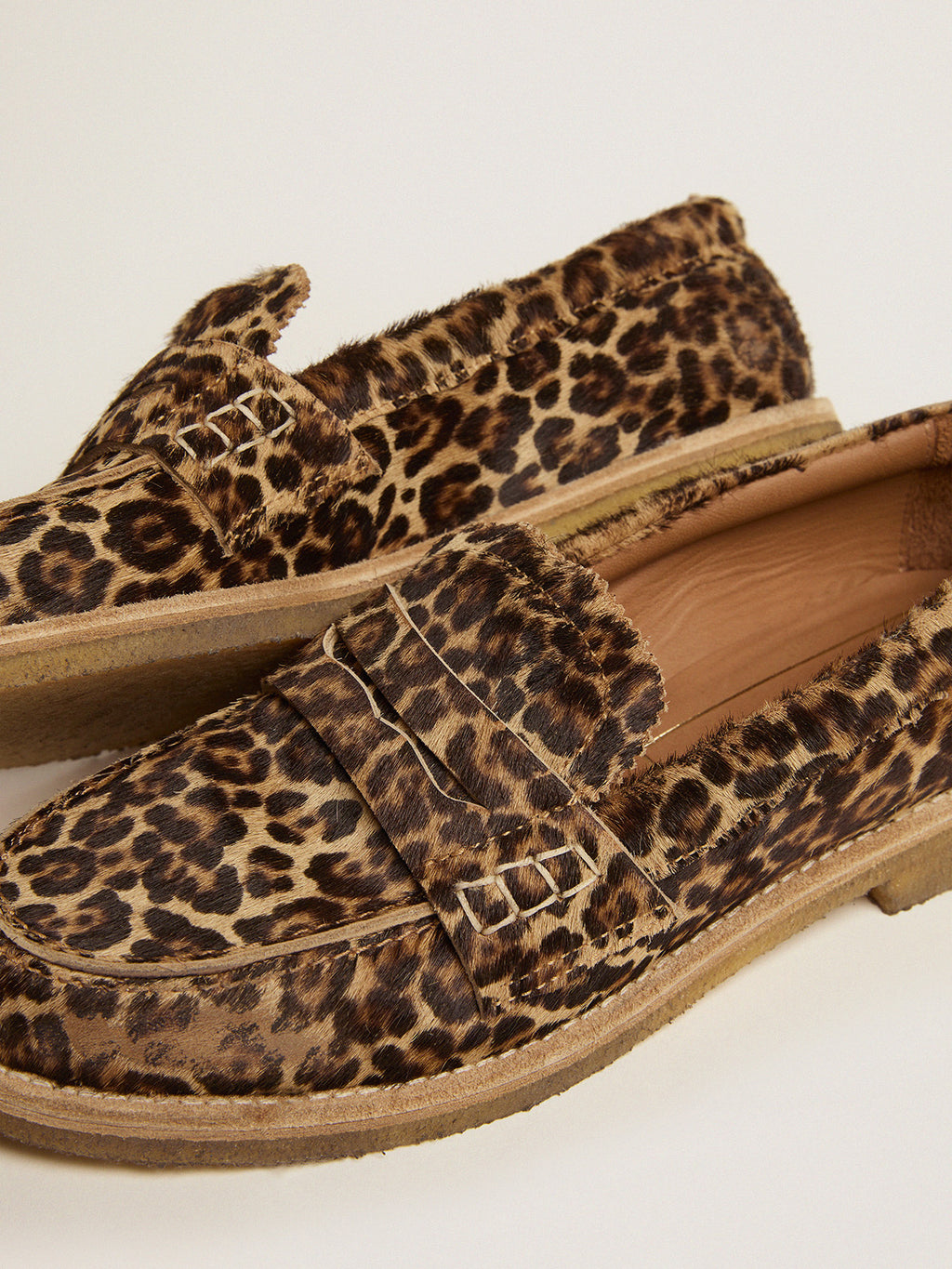 Women's loafers in leopard print pony skin| Golden Goose