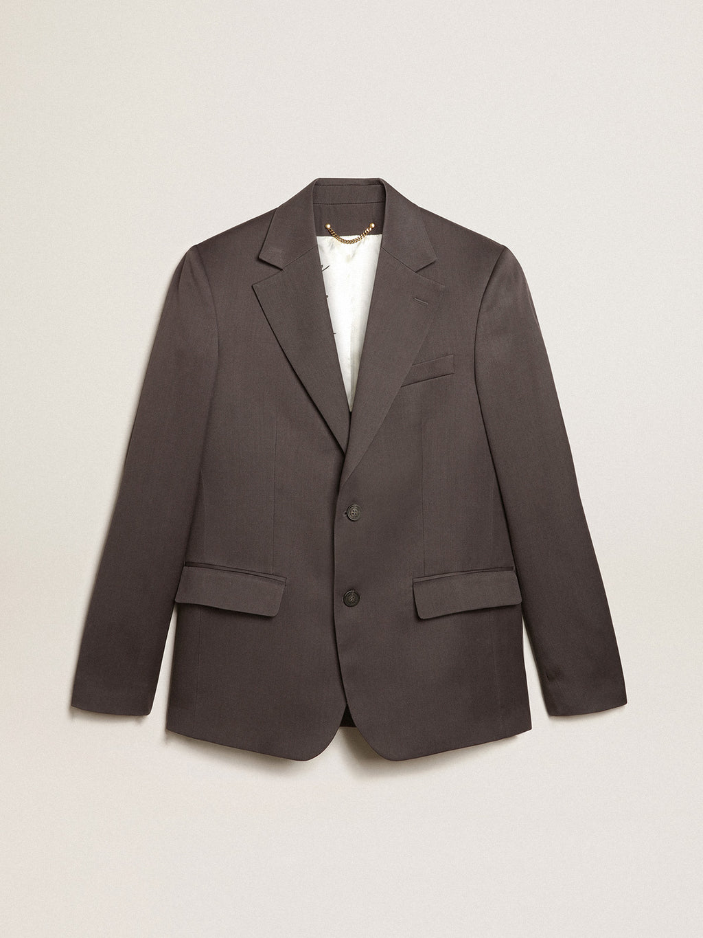 Single-breasted blazer in gray wool| Golden Goose