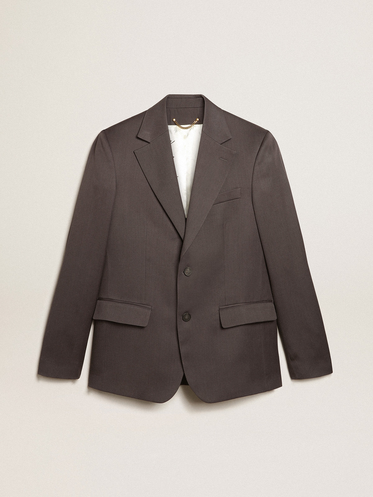 Single-breasted blazer in gray wool| Golden Goose