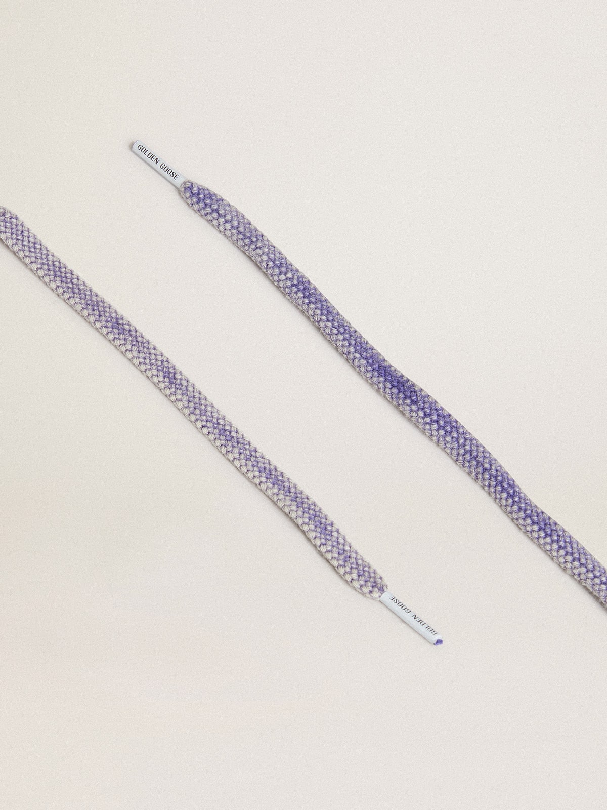 Worn-purple cotton laces with logoed aglet| Golden Goose
