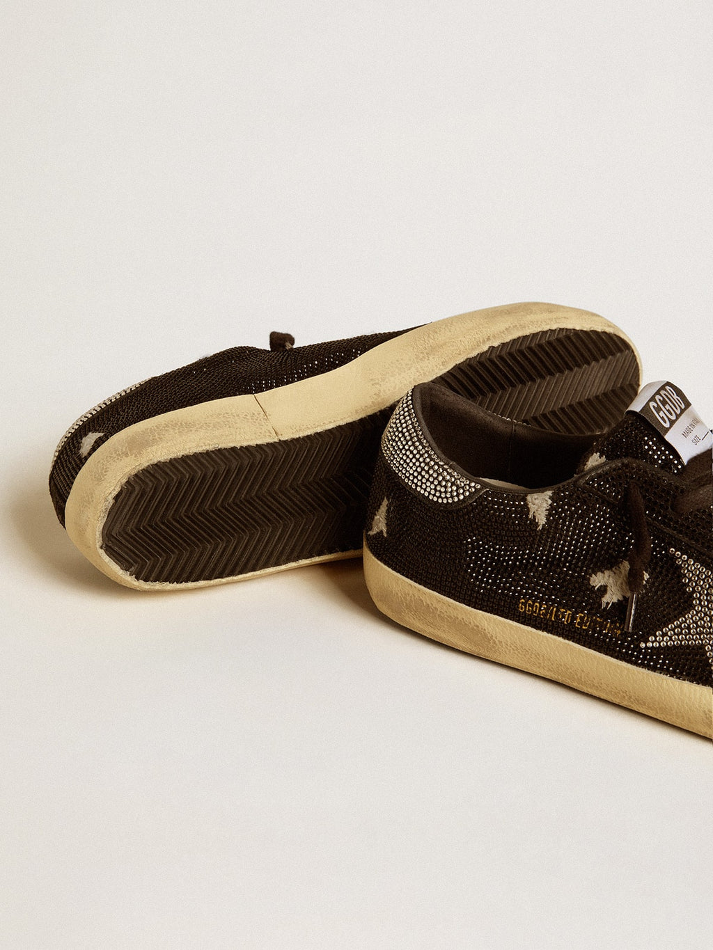 Men's Super-Star in suede and Swarovski crystals with silver star| Golden Goose