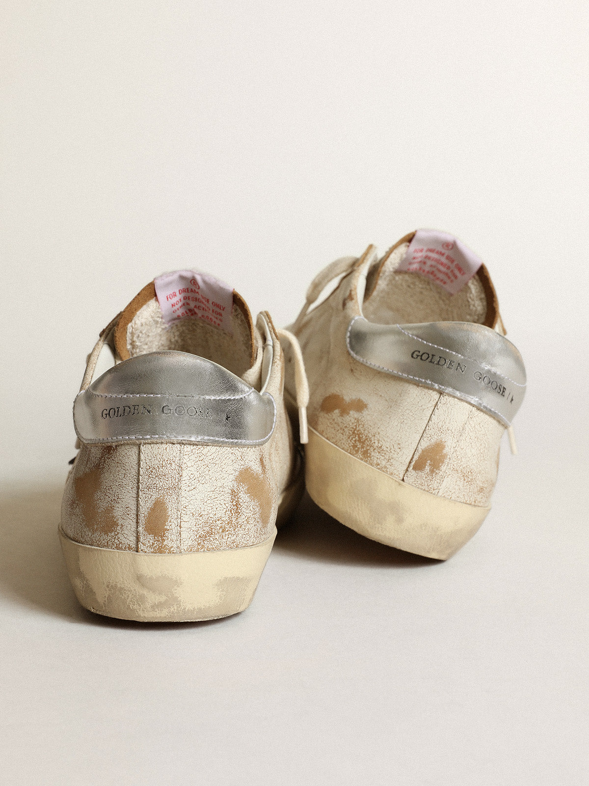 Men's Super-Star with star in smoky light blue leather and silver heel| Golden Goose