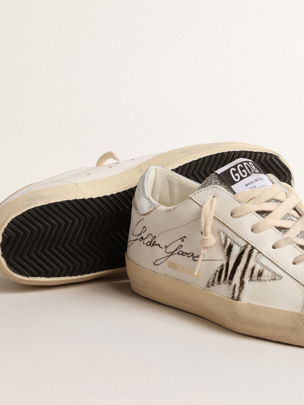 Super-Star LTD with silver Swarovski crystal tongue| Golden Goose