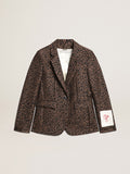 Golden Collection single-breasted blazer in wool with jacquard animal pattern| Golden Goose