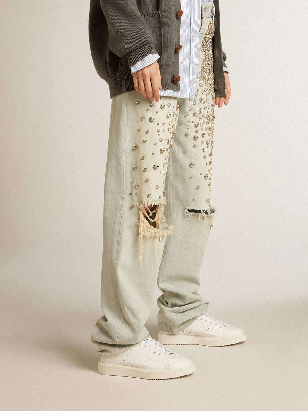 Women's bio-based Starter with white star and heel tab| Golden Goose