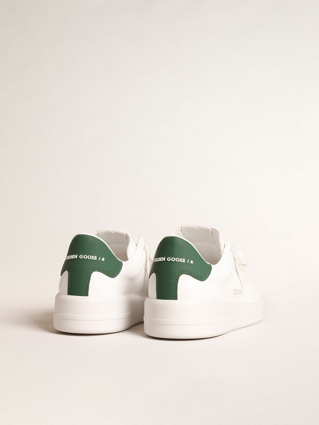 Purestar with white bio-based star and mat green leather heel tab| Golden Goose