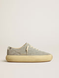 Men's Space-Star shoes in ice-gray suede with perforated star| Golden Goose