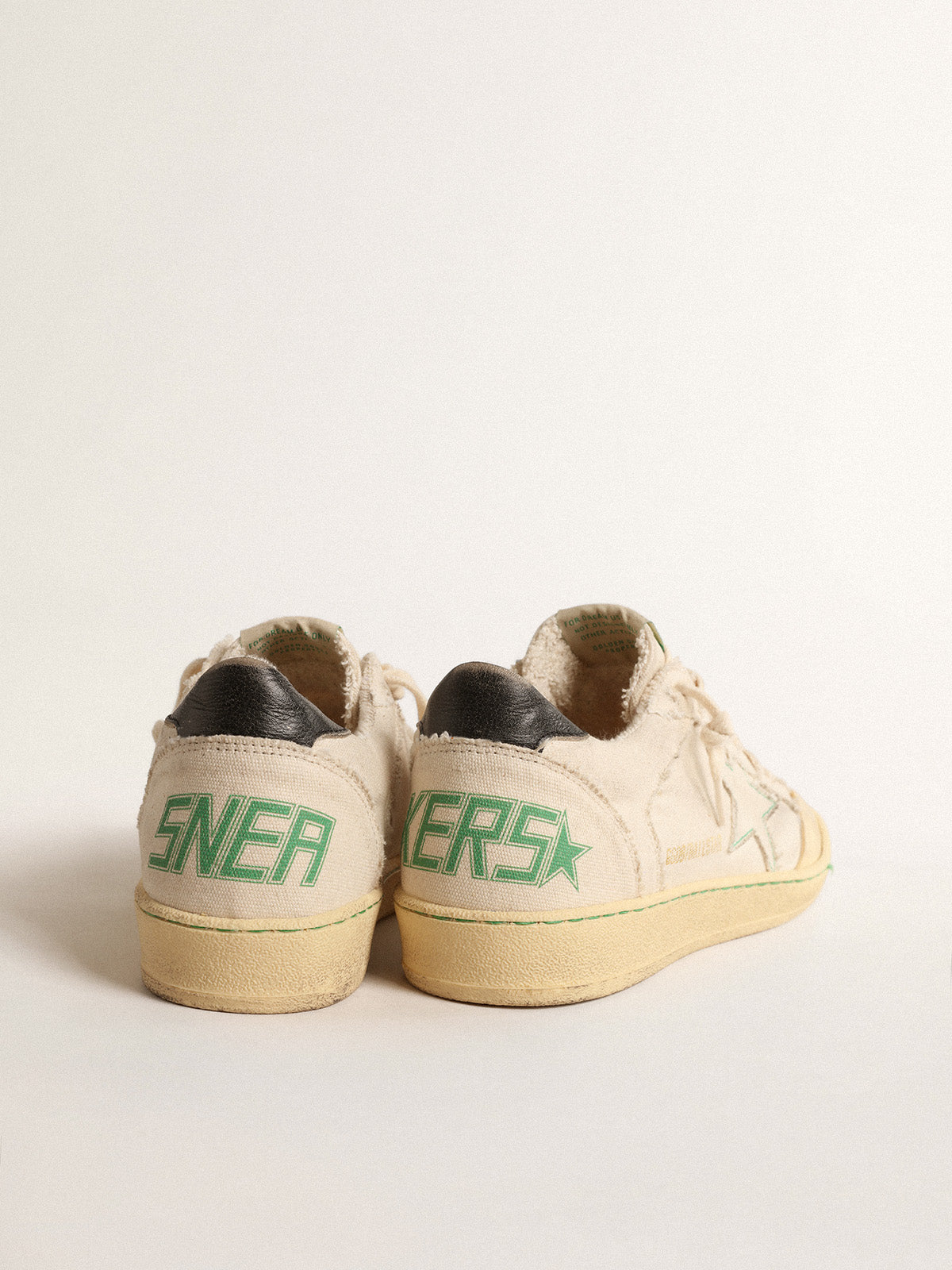 Ball Star with vanilla canvas star and leather heel tab| Golden Goose
