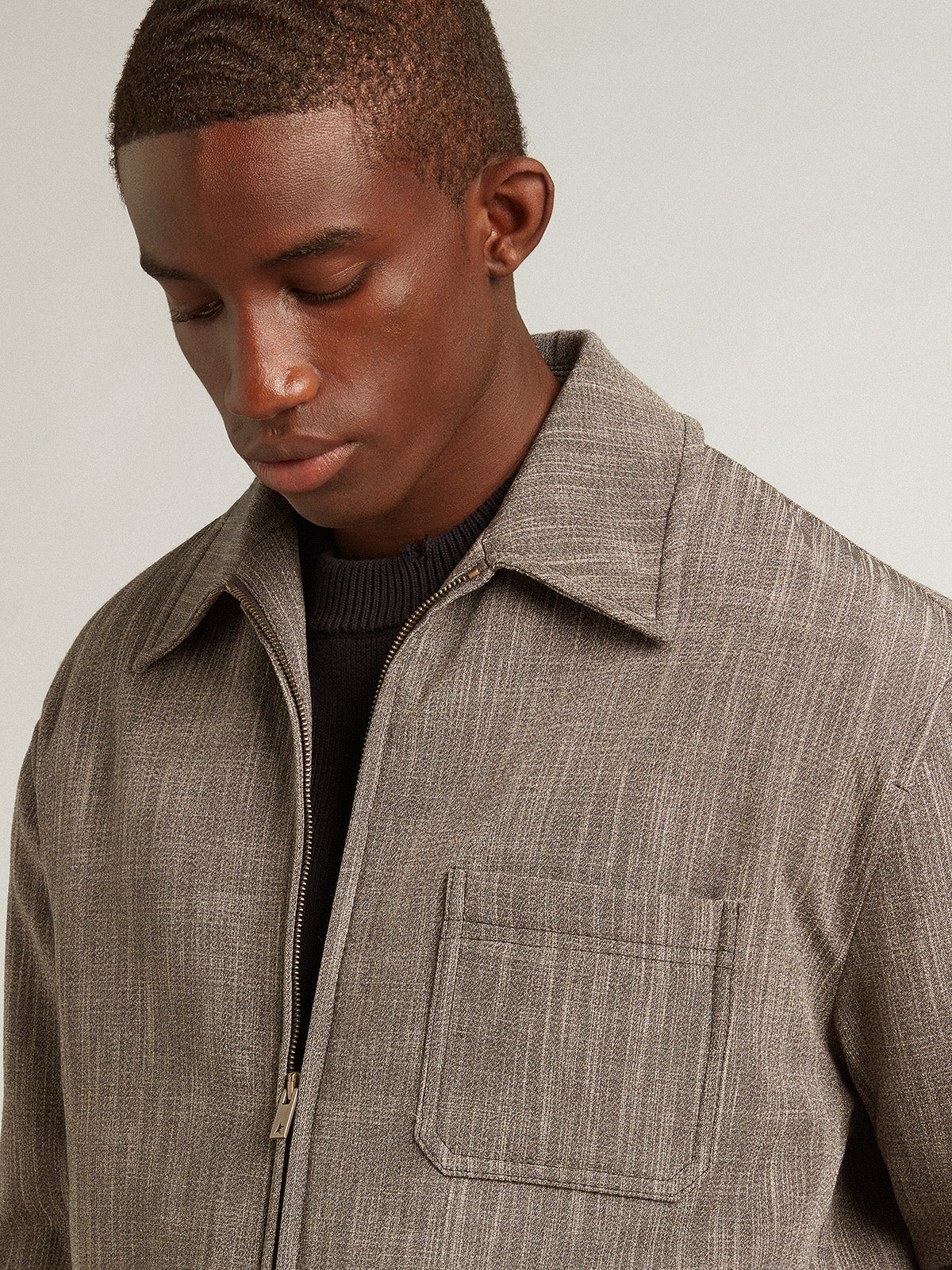 Men's wool blend coach jacket| Golden Goose