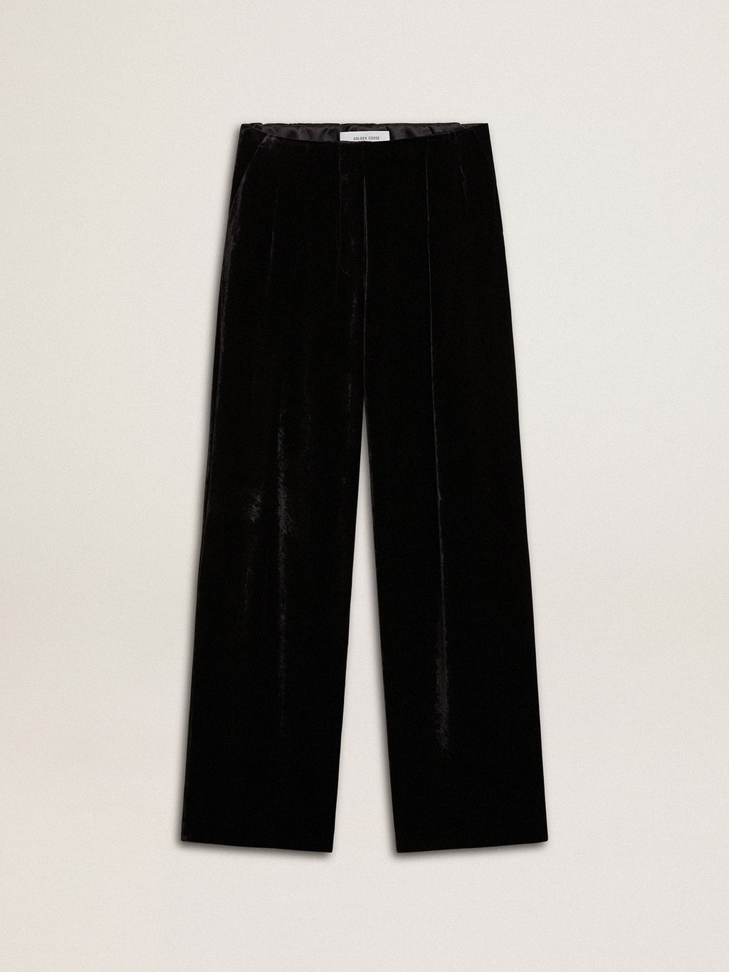 Black velvet-effect pants| Golden Goose
