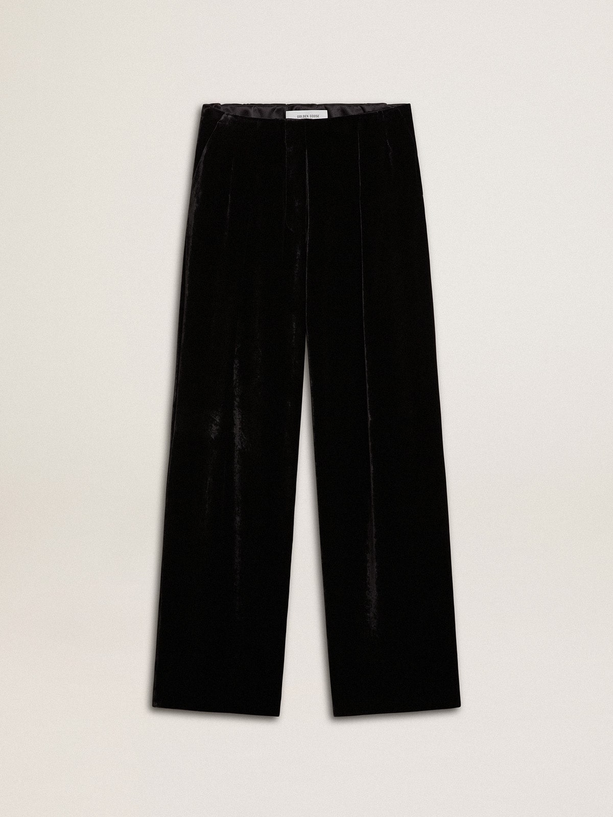 Black velvet-effect pants| Golden Goose