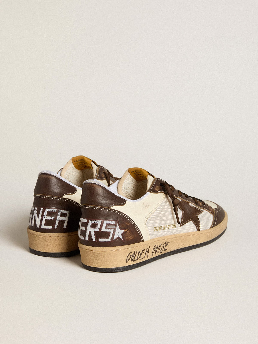 Ball Star in nappa and mesh with suede star and brown leather inserts| Golden Goose