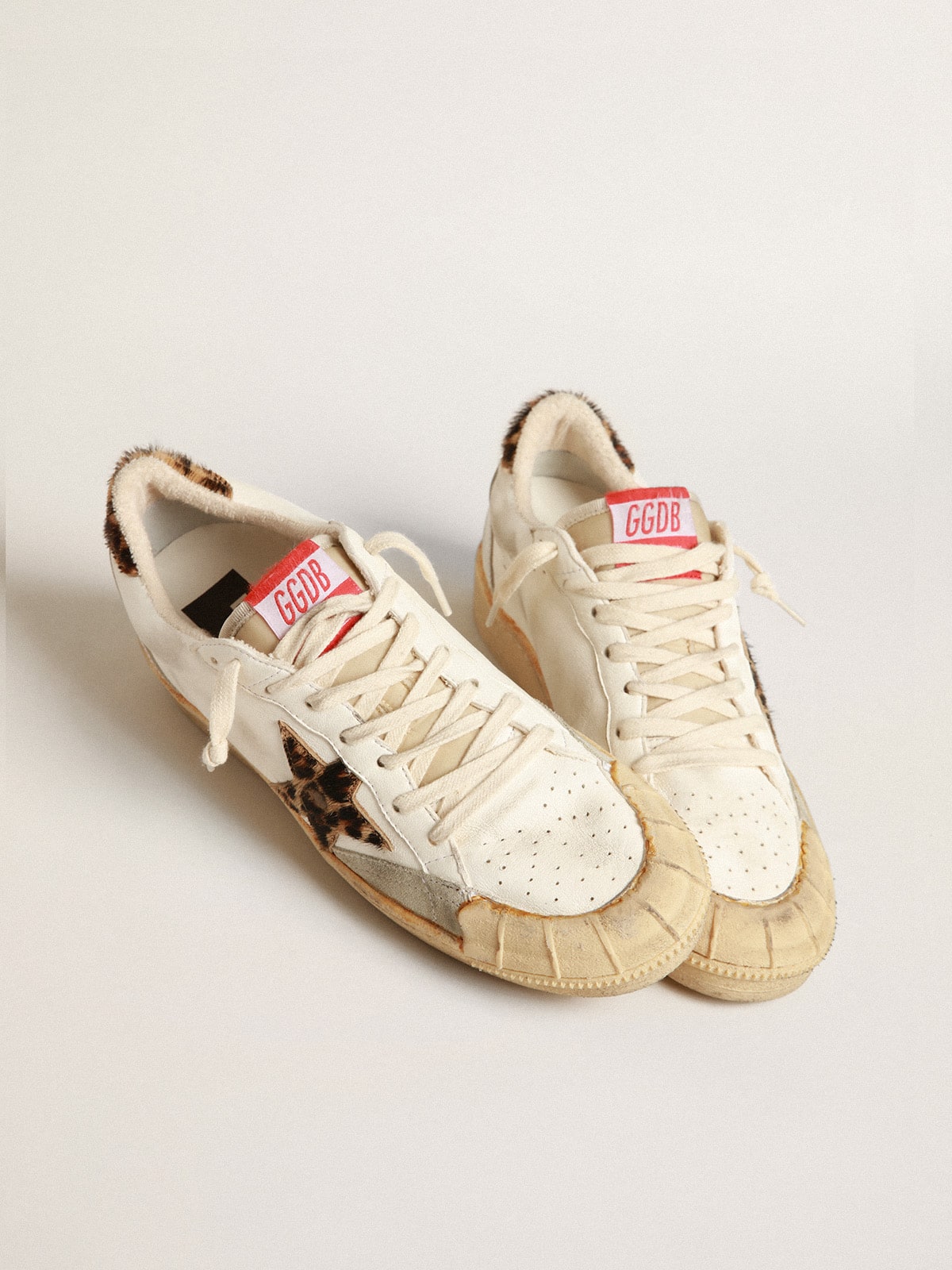 Ball Star in nappa with leopard-print pony skin star and heel tab| Golden Goose