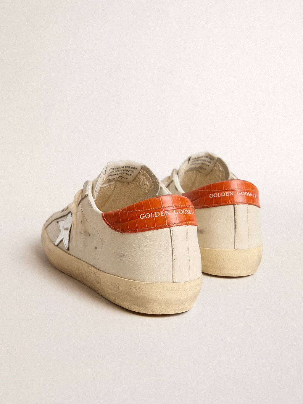 Super-Star LTD with silver leather star and croc-print leather heel tab| Golden Goose