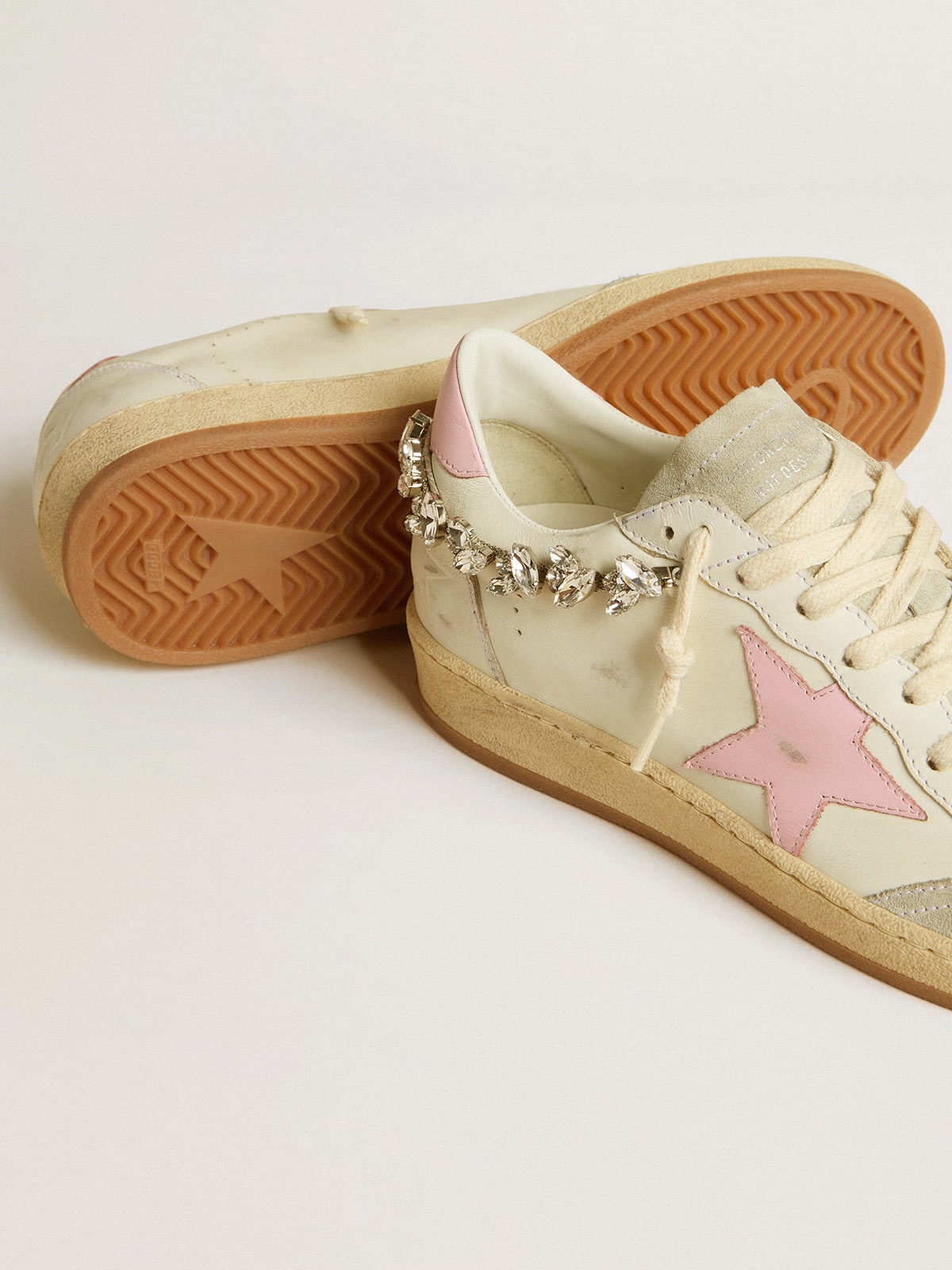 Women's Ball Star LTD with pink leather star and crystal decoration| Golden Goose