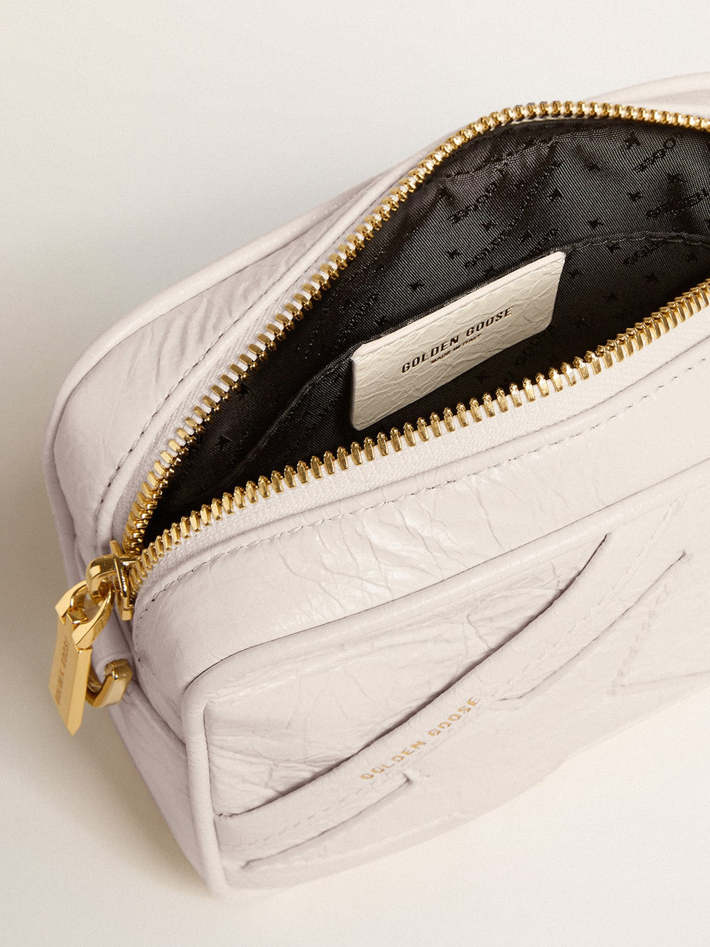 Mini Star Bag in butter-white leather with tone-on-tone star| Golden Goose
