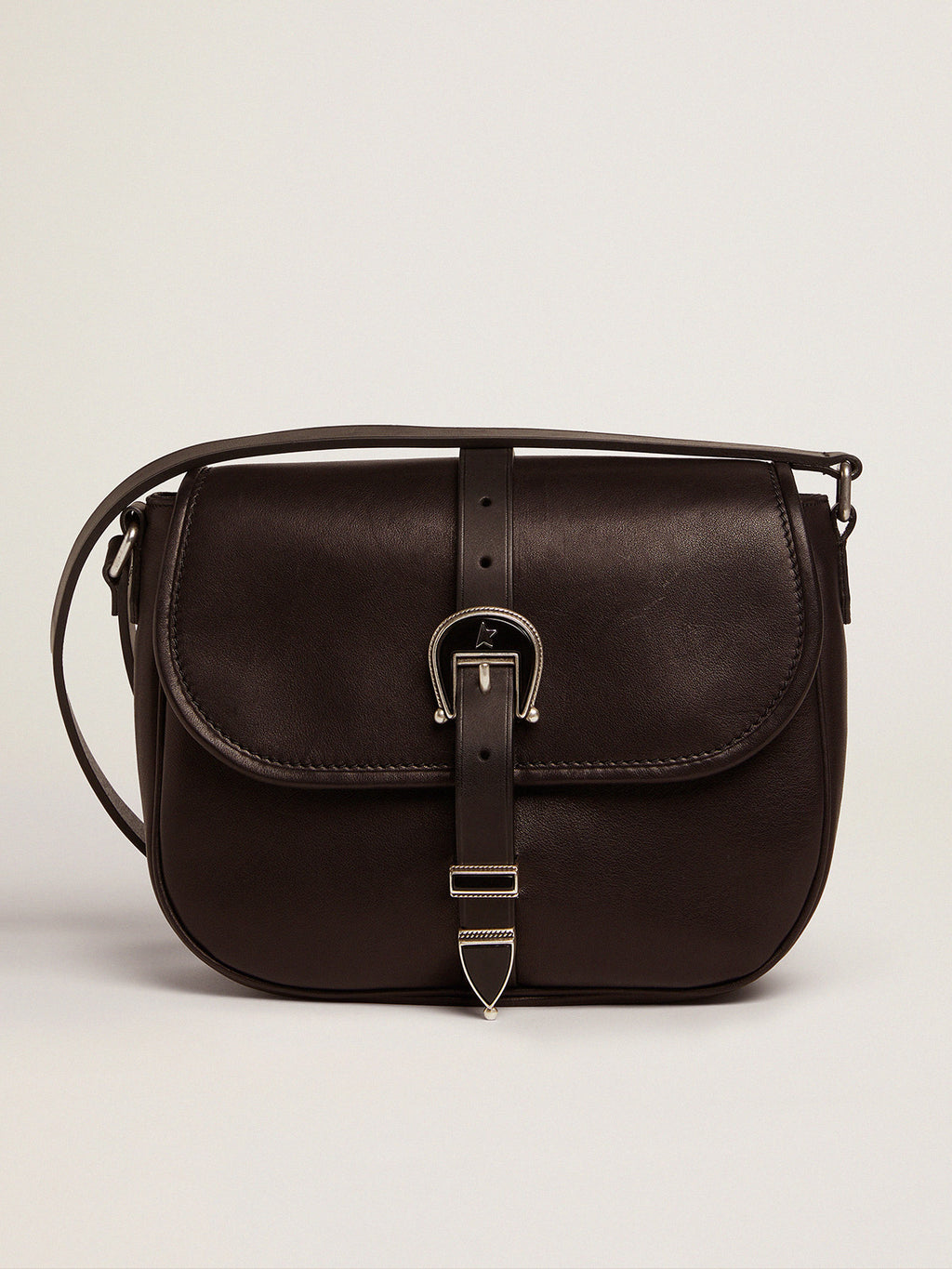 Medium black leather Rodeo Bag| Golden Goose