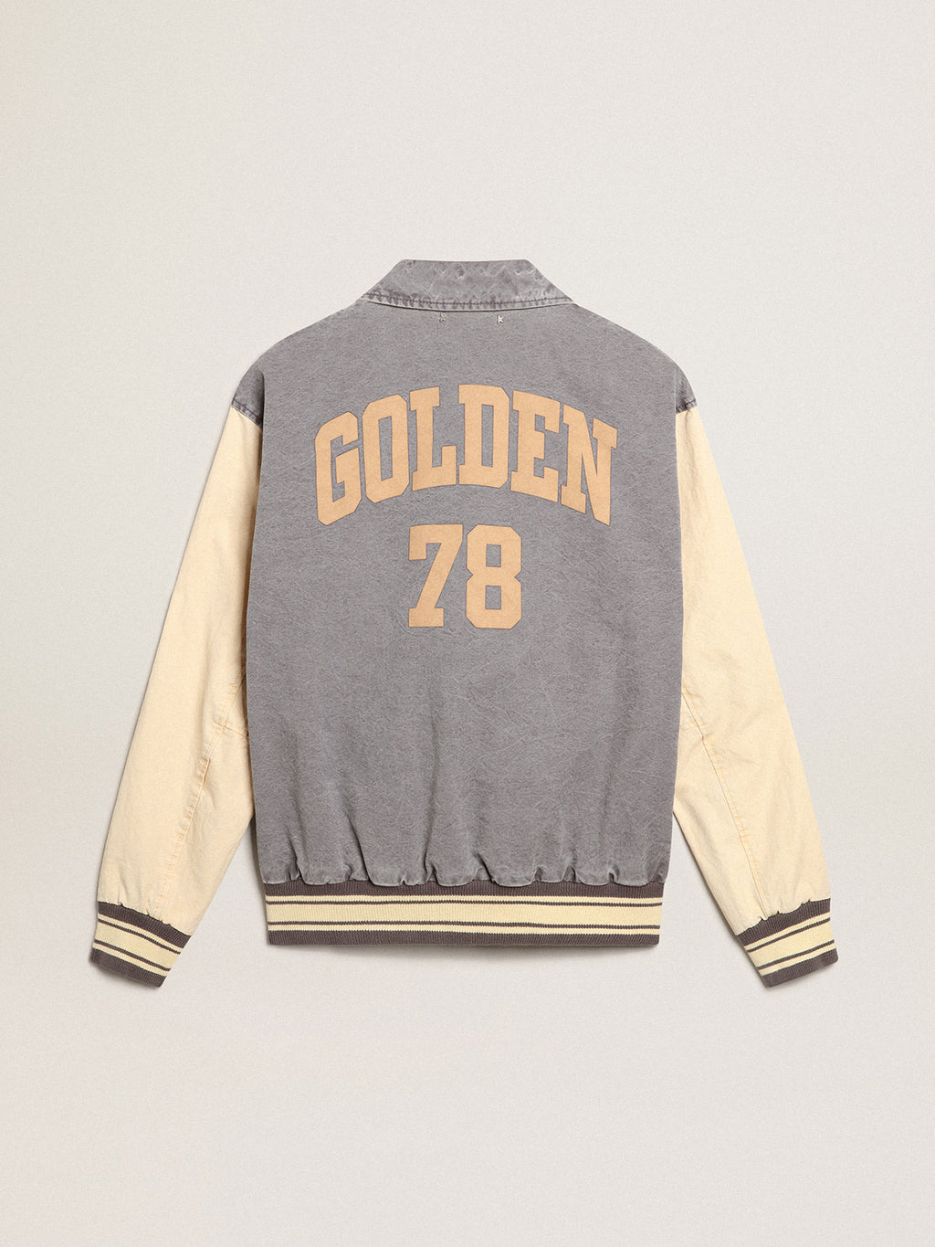 Bomber jacket in lilac-gray and marzipan-colored cotton| Golden Goose